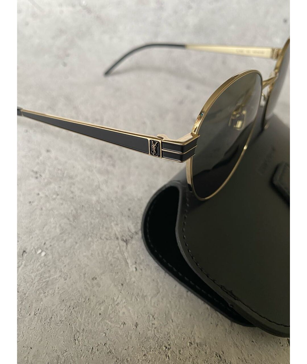 SAINT LAURENT Серые металлические солнцезащитные очки, фото 4