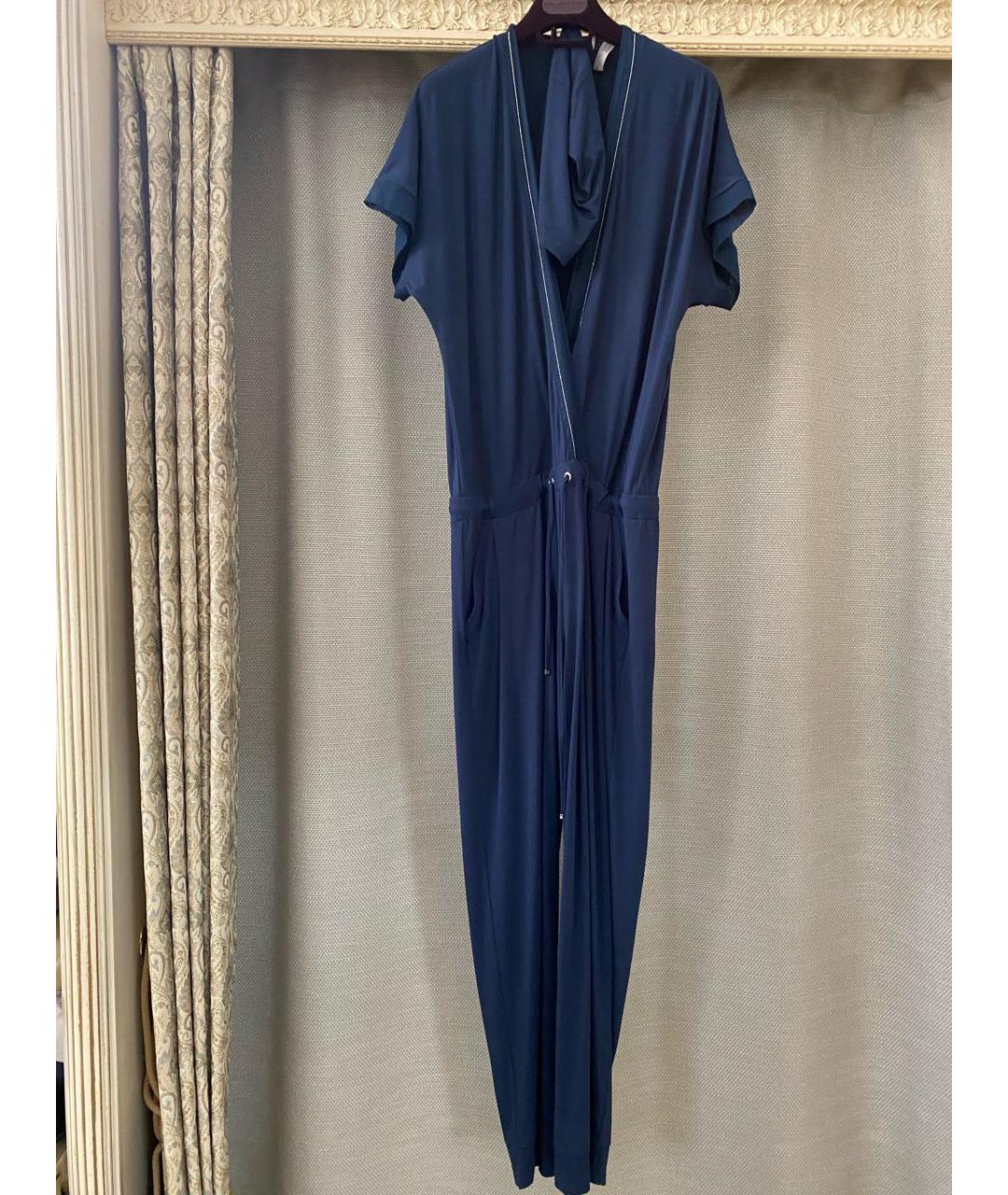 D.EXTERIOR Темно-синий вискозный комбинезон, фото 9