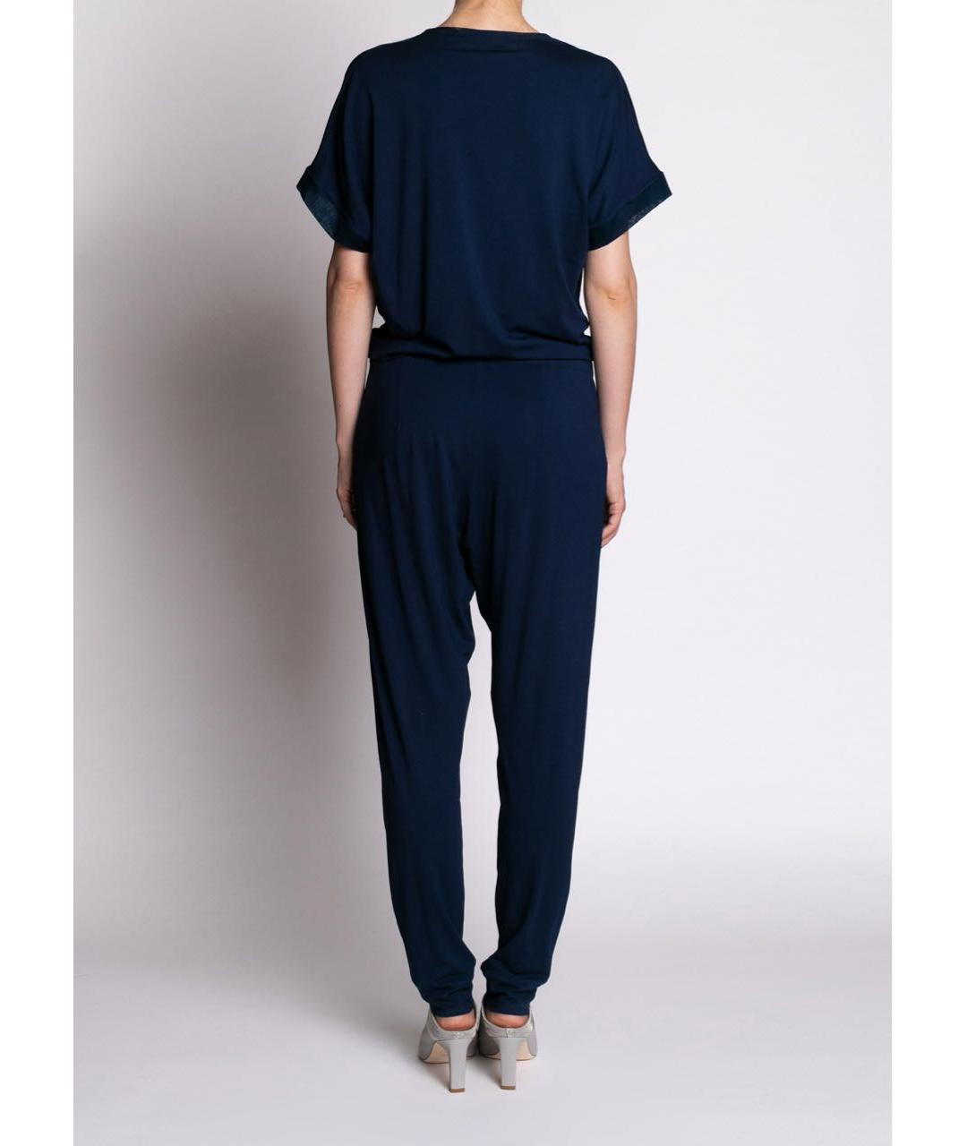D.EXTERIOR Темно-синий вискозный комбинезон, фото 3