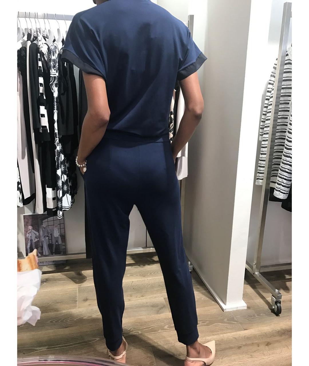 D.EXTERIOR Темно-синий вискозный комбинезон, фото 5