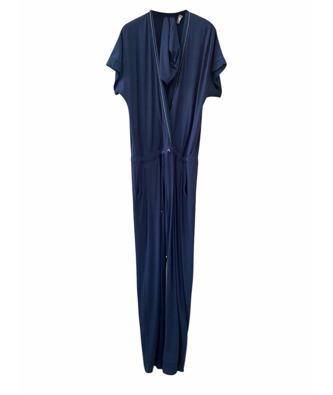 D.EXTERIOR Темно-синий вискозный комбинезон, фото 1