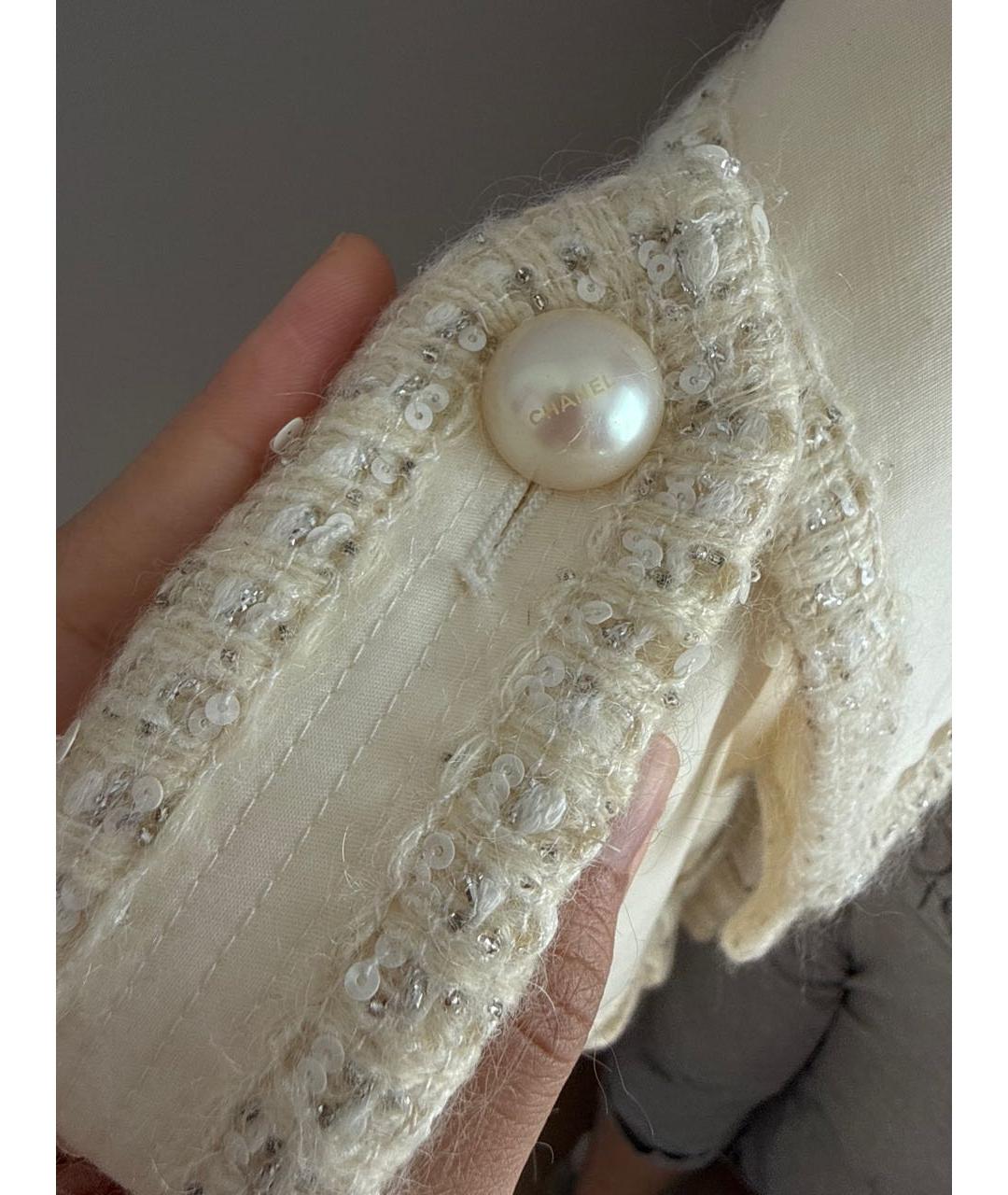 CHANEL Белый хлопковый тренч/плащ, фото 4
