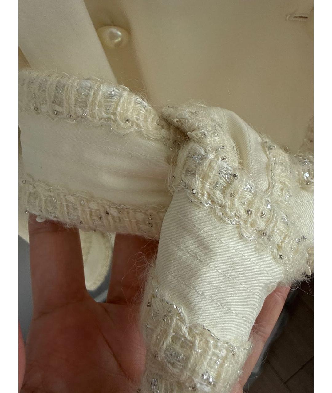 CHANEL Белый хлопковый тренч/плащ, фото 5