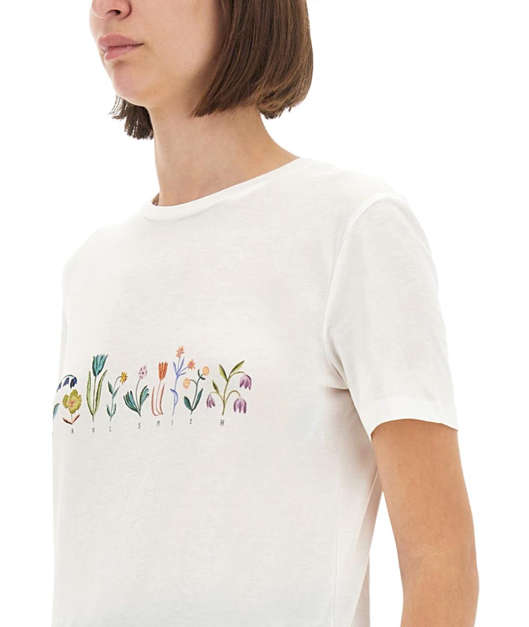 PS BY PAUL SMITH Белая хлопковая футболка, фото 4