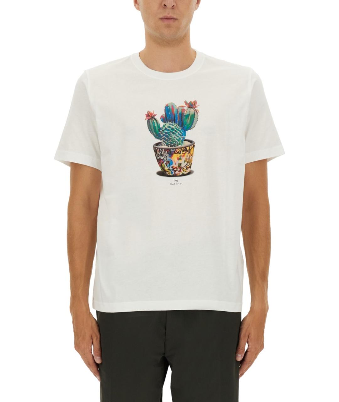 PS BY PAUL SMITH Белая хлопковая футболка, фото 1