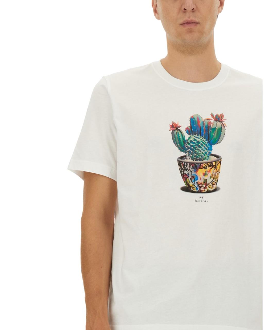 PS BY PAUL SMITH Белая хлопковая футболка, фото 4