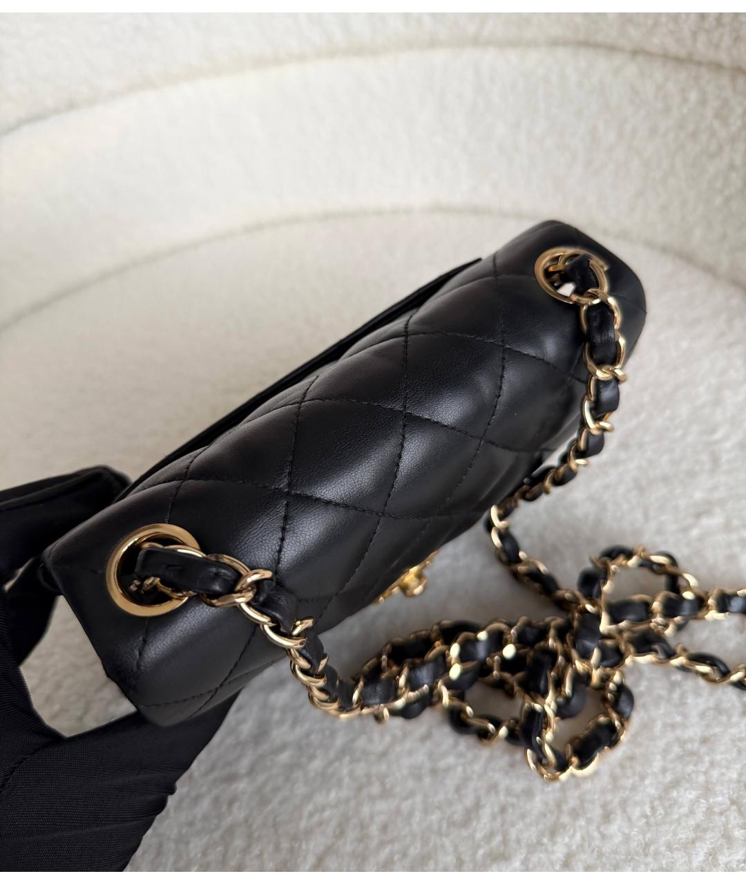 CHANEL Черная кожаная сумка через плечо, фото 5