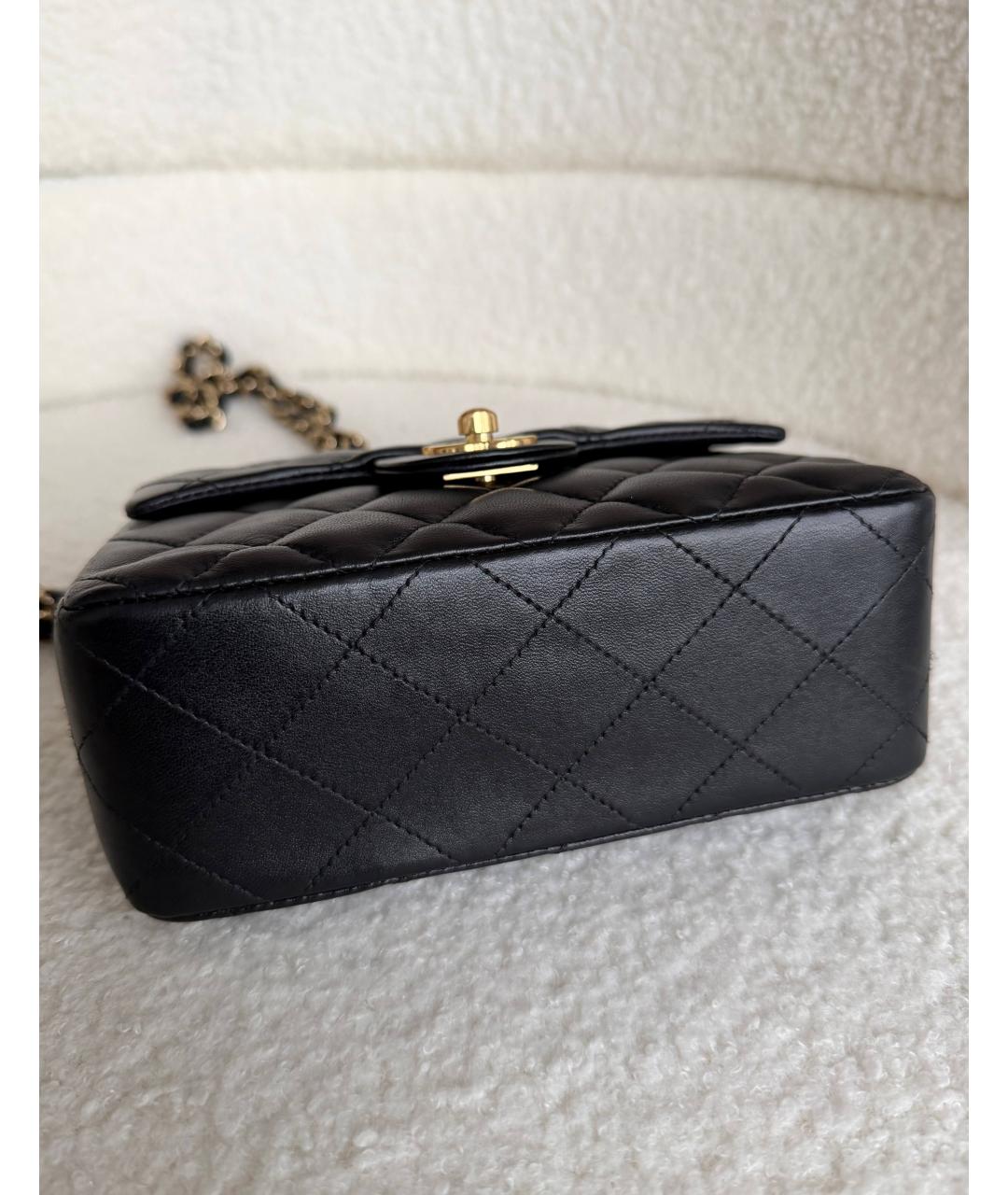 CHANEL Черная кожаная сумка через плечо, фото 6