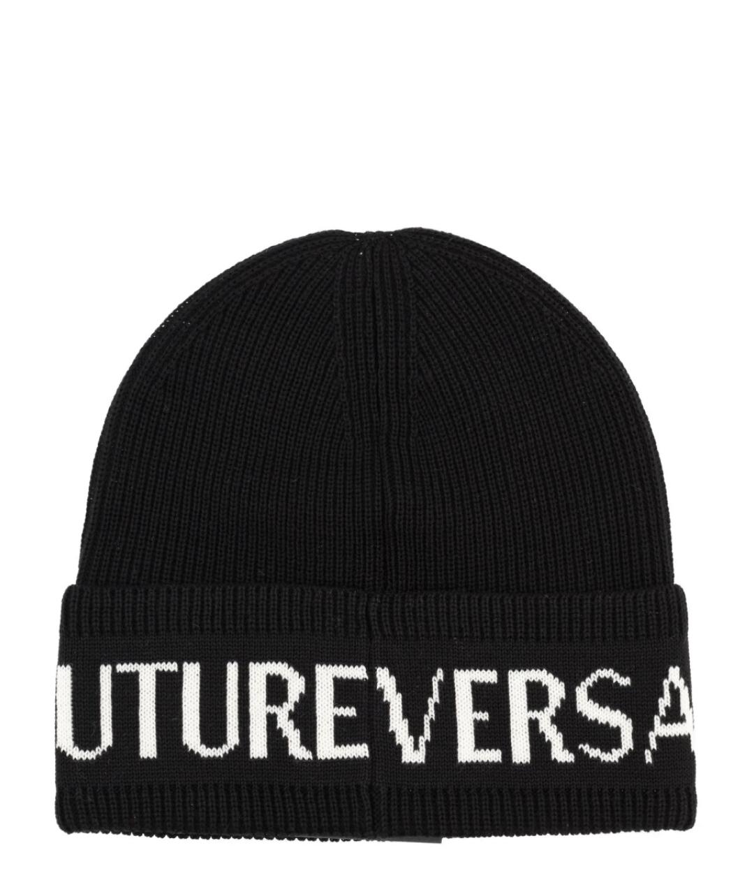 VERSACE JEANS COUTURE Черная шерстяная шапка, фото 2