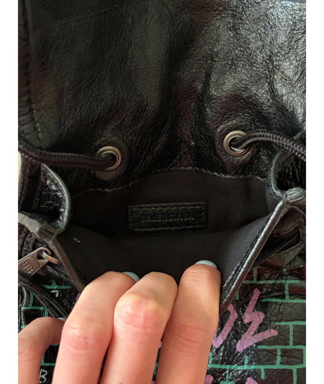 BALENCIAGA Черная кожаная сумка через плечо, фото 4