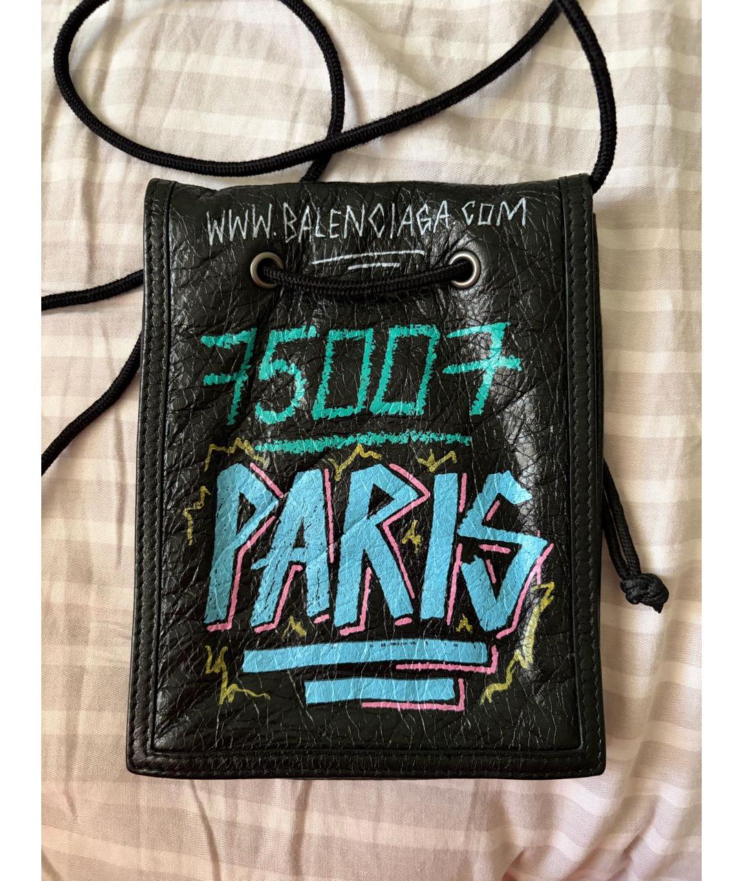 BALENCIAGA Черная кожаная сумка через плечо, фото 3