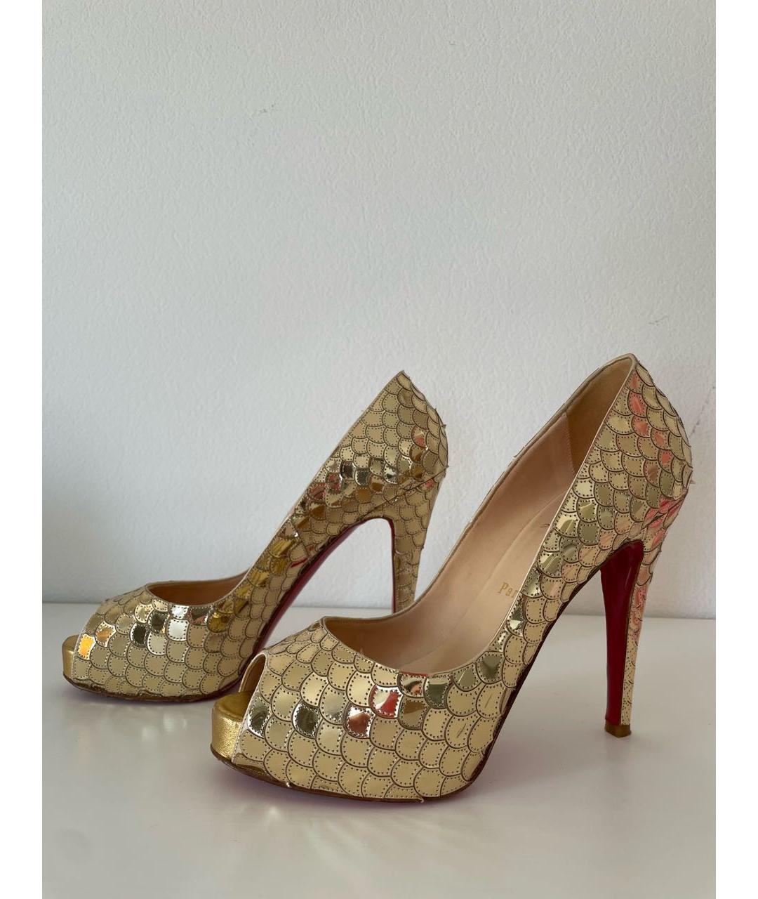 CHRISTIAN LOUBOUTIN Золотые туфли, фото 7