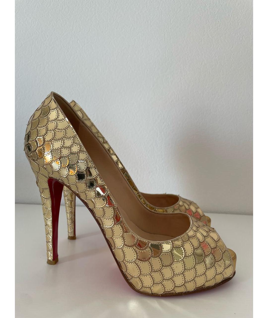 CHRISTIAN LOUBOUTIN Золотые туфли, фото 8