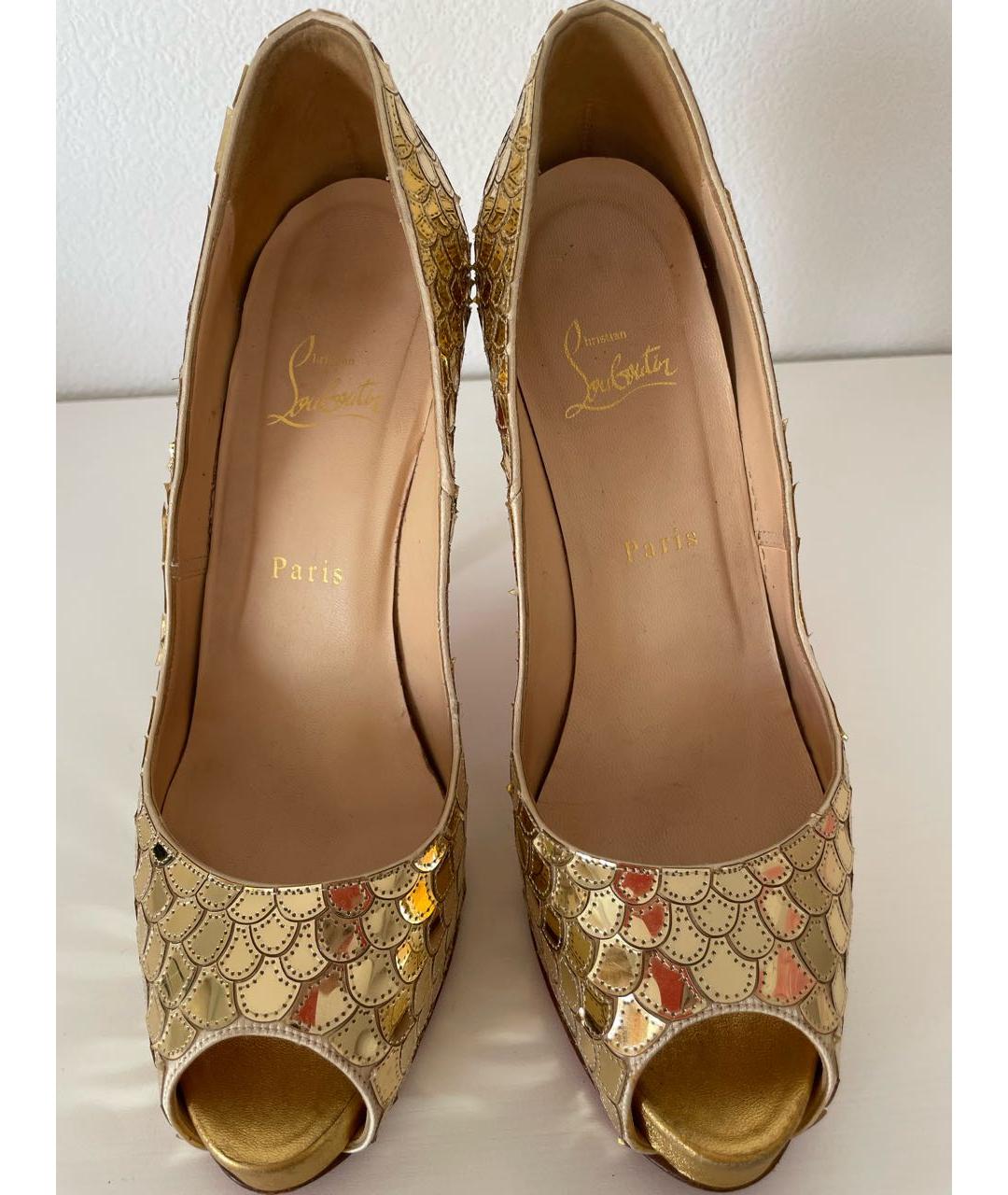 CHRISTIAN LOUBOUTIN Золотые туфли, фото 3