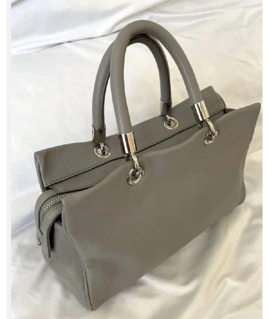 MARC BY MARC JACOBS Серая кожаная сумка с короткими ручками, фото 5