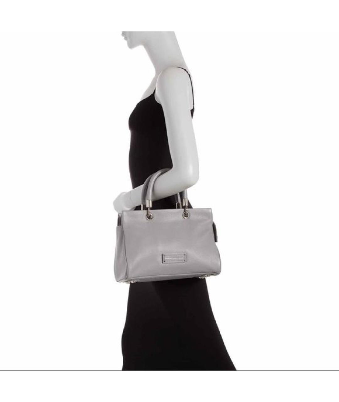 MARC BY MARC JACOBS Серая кожаная сумка с короткими ручками, фото 4