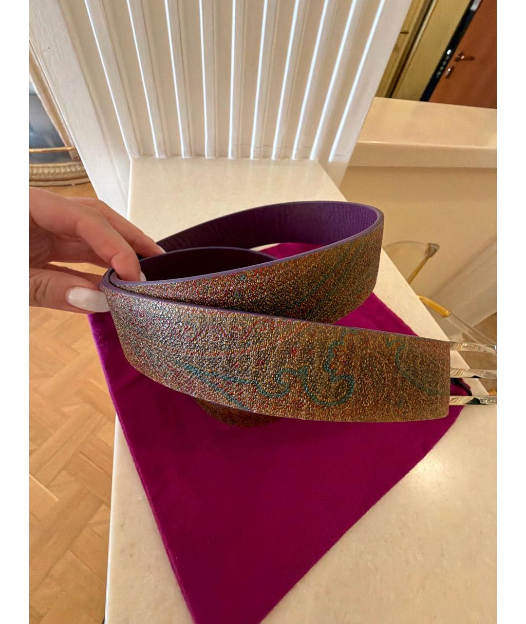 ETRO Коричневый кожаный ремень, фото 3