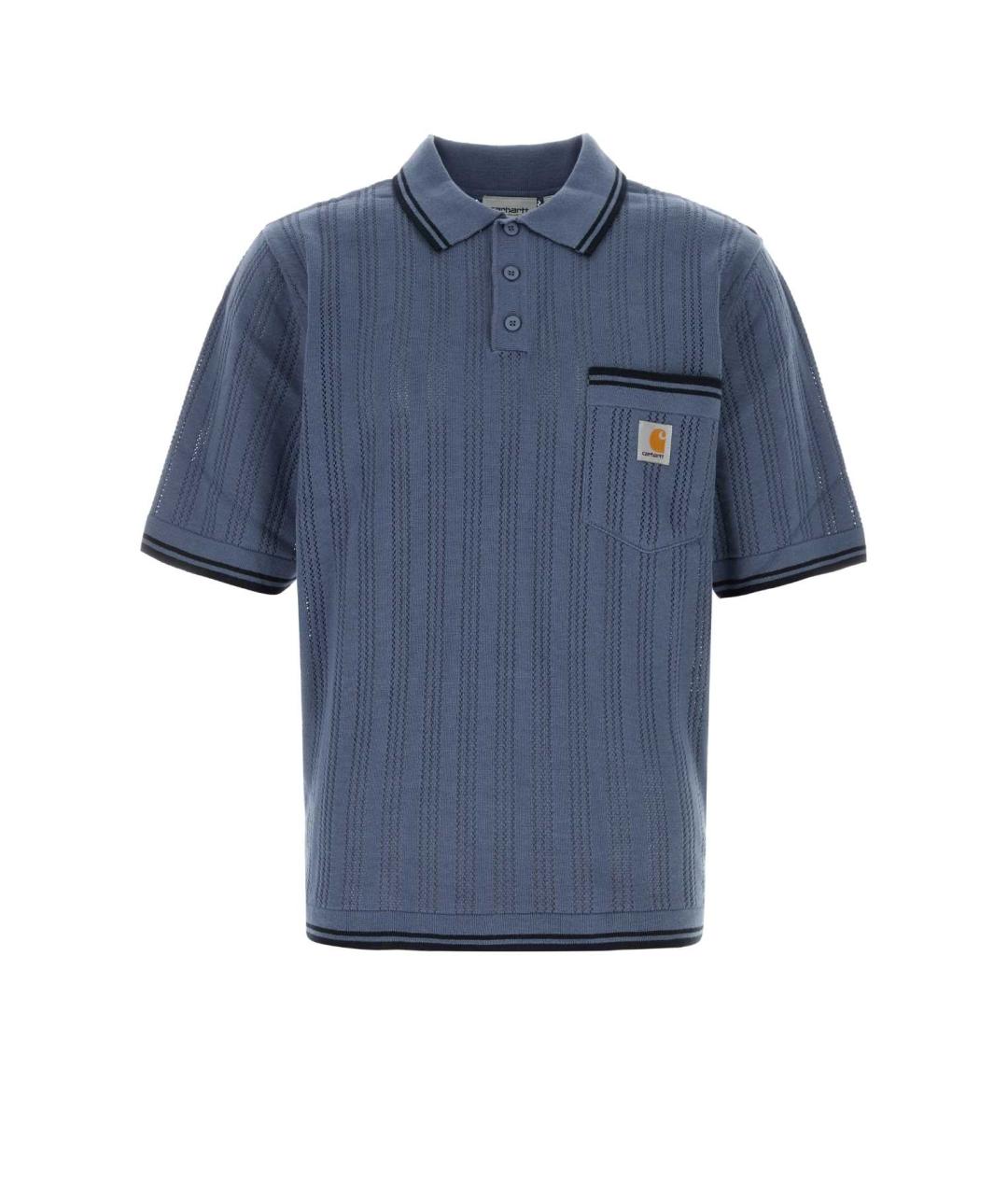 CARHARTT WIP Голубое хлопковое поло с коротким рукавом, фото 1