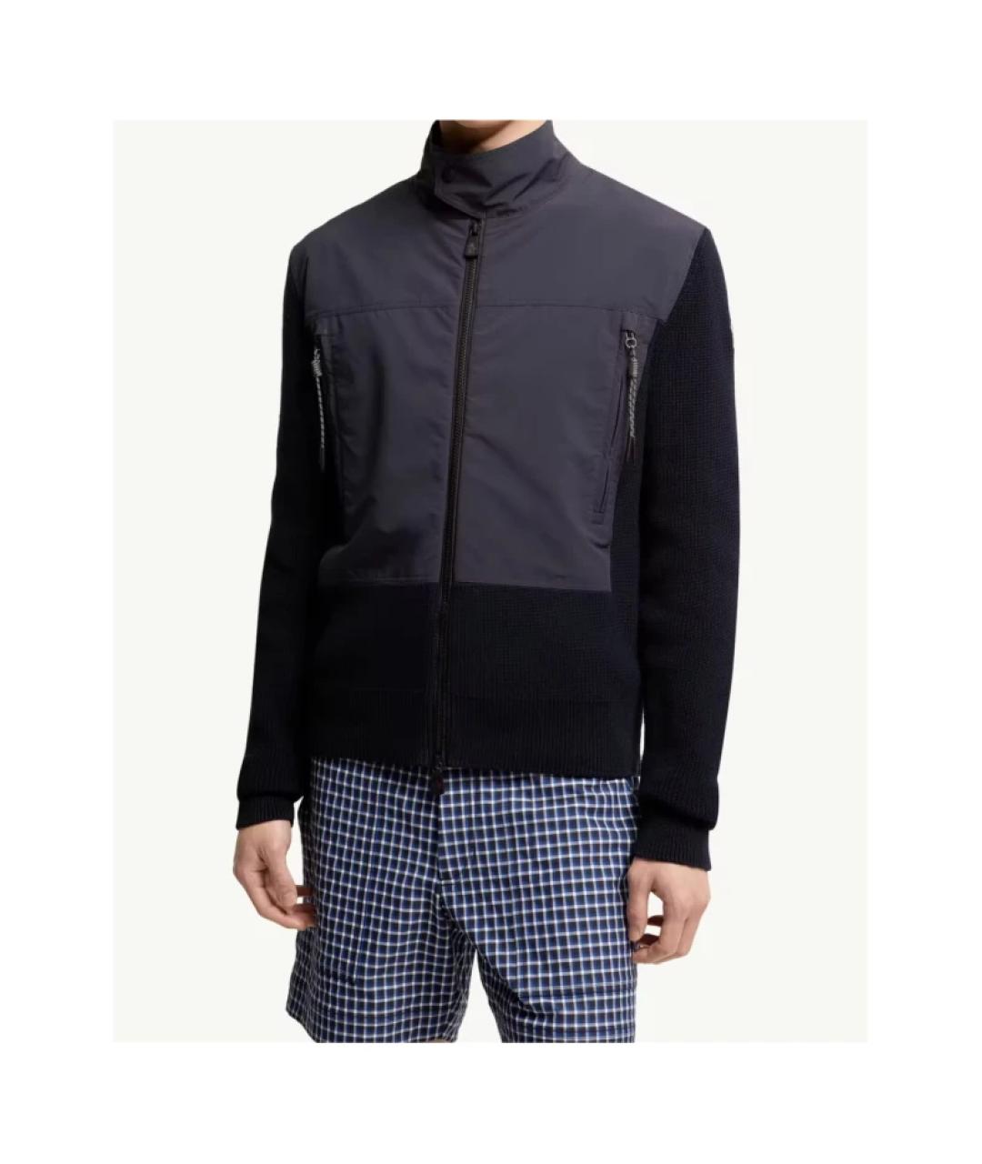 MONCLER GRENOBLE Синий полиэстеровый кардиган, фото 3