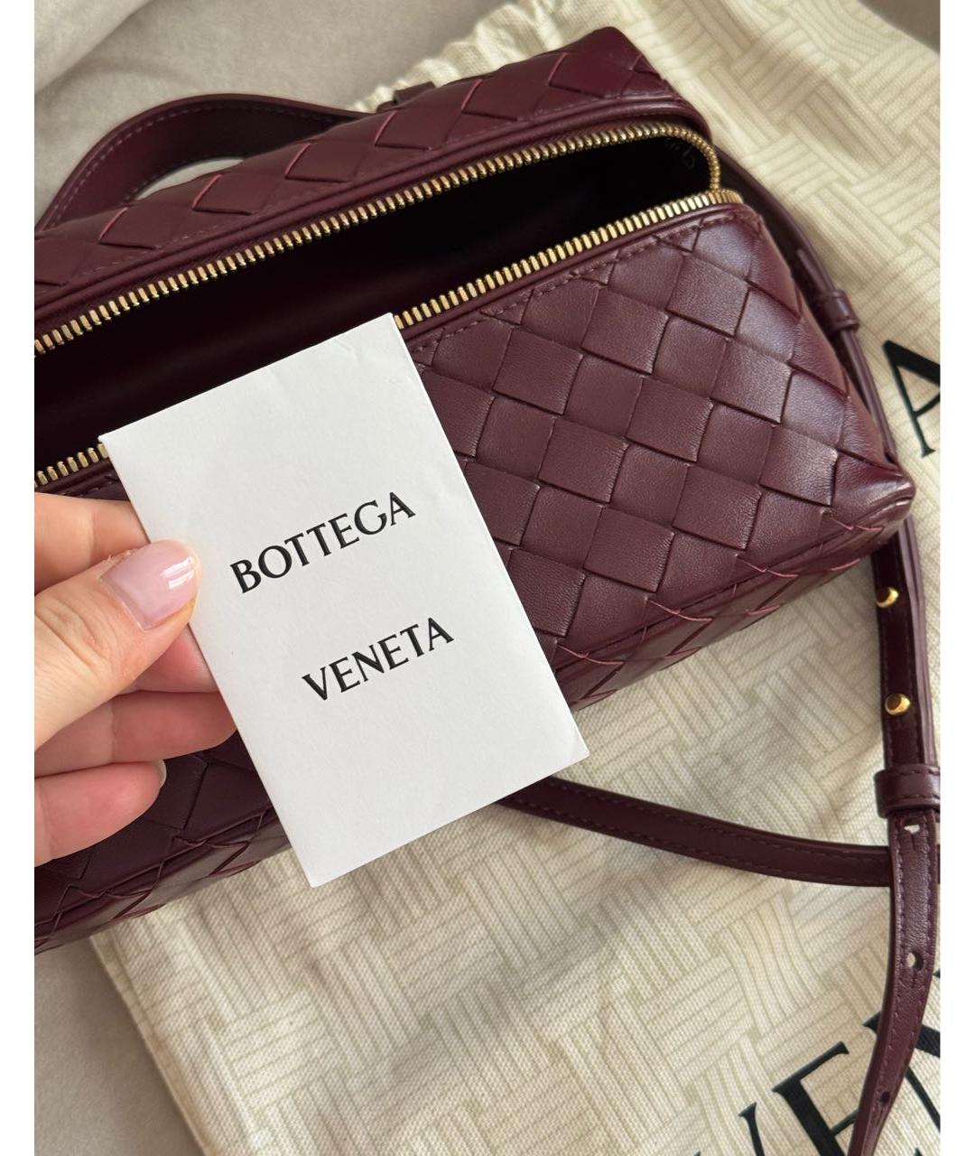 BOTTEGA VENETA Бордовая кожаная сумка через плечо, фото 5