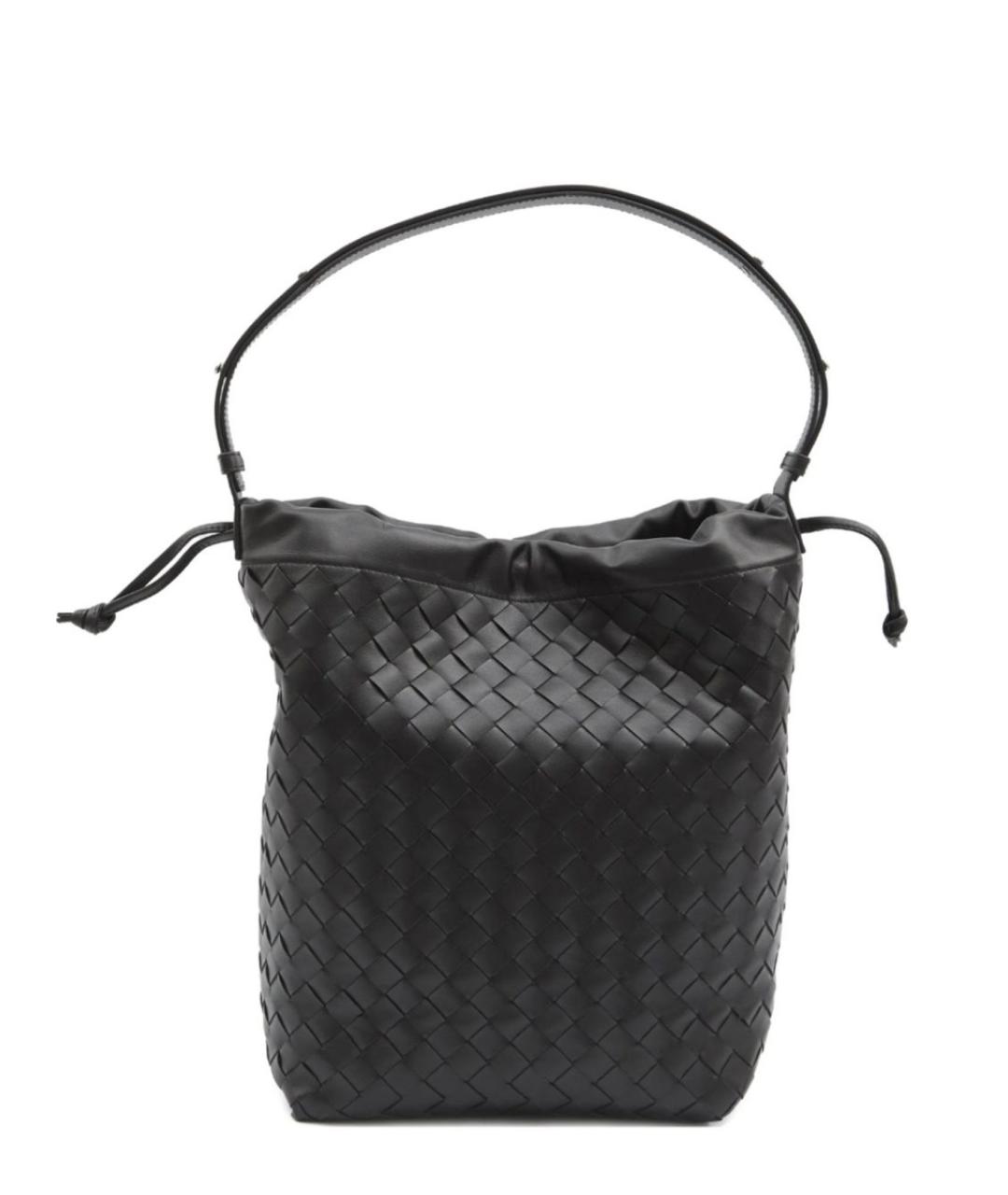 BOTTEGA VENETA Черная кожаная сумка на плечо, фото 1