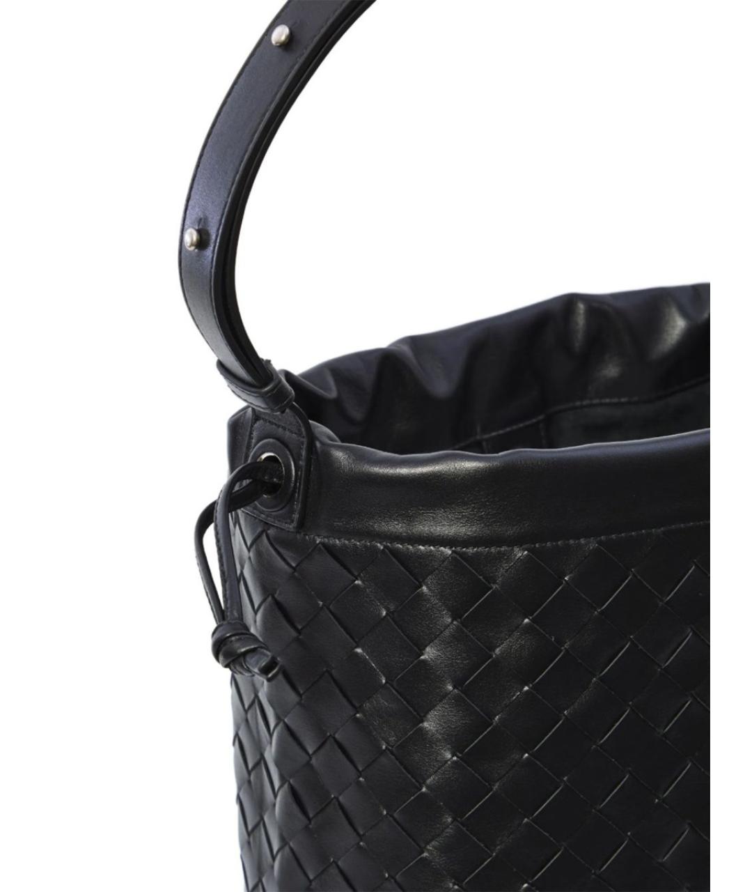 BOTTEGA VENETA Черная кожаная сумка на плечо, фото 3