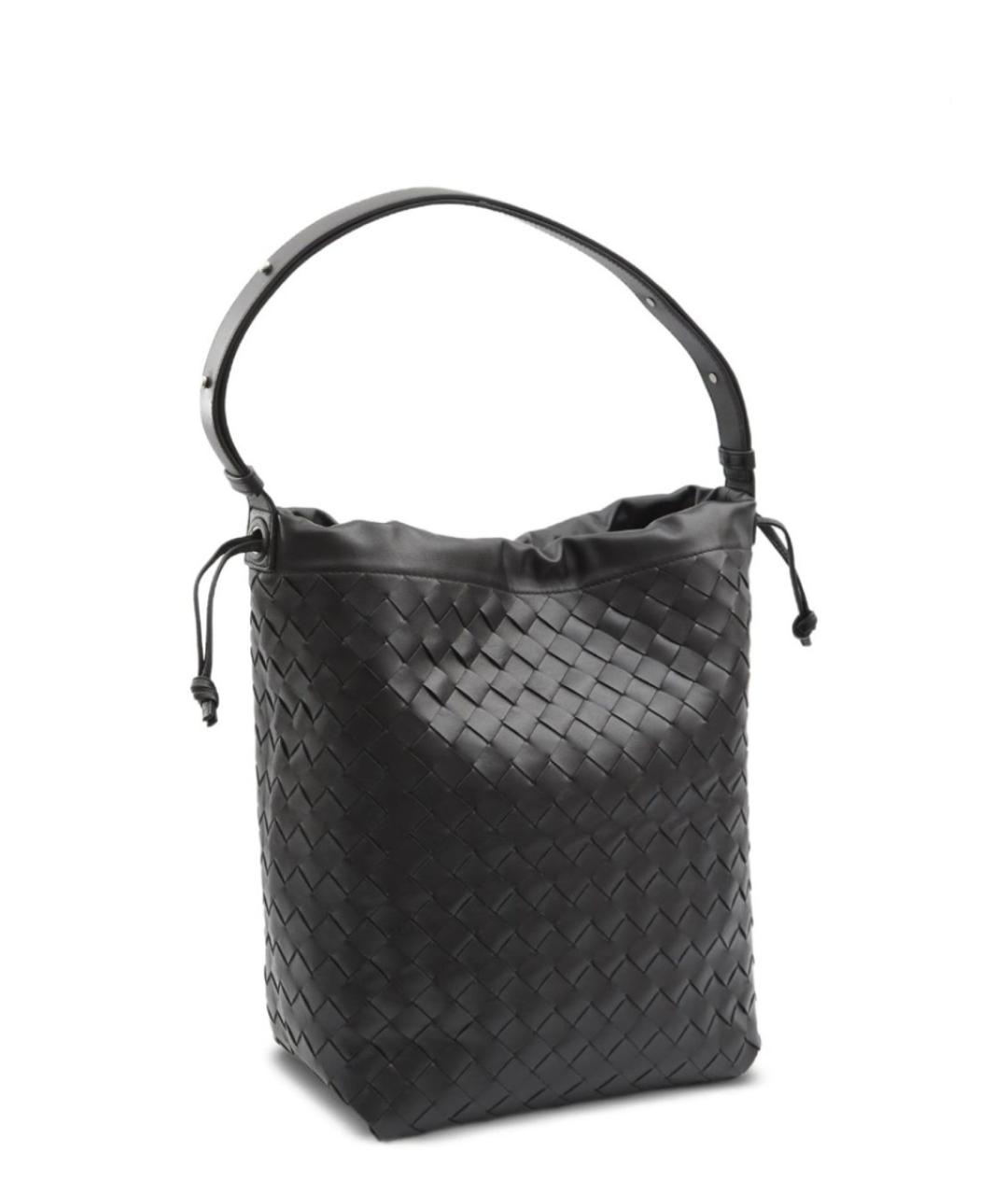 BOTTEGA VENETA Черная кожаная сумка на плечо, фото 2