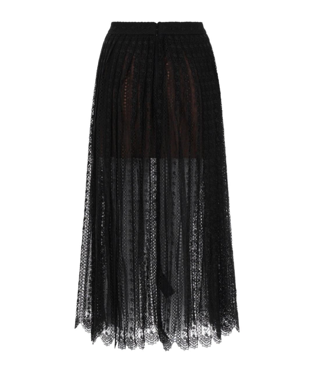 SELF-PORTRAIT Черная полиэстеровая юбка миди, фото 2