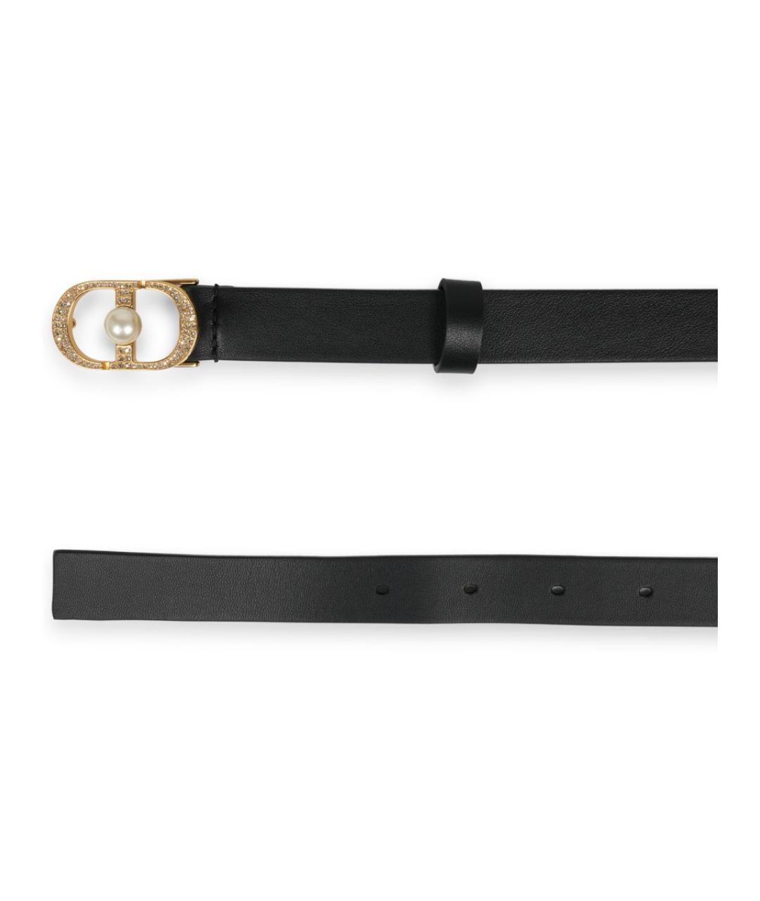 CHRISTIAN DIOR Черный кожаный ремень, фото 2