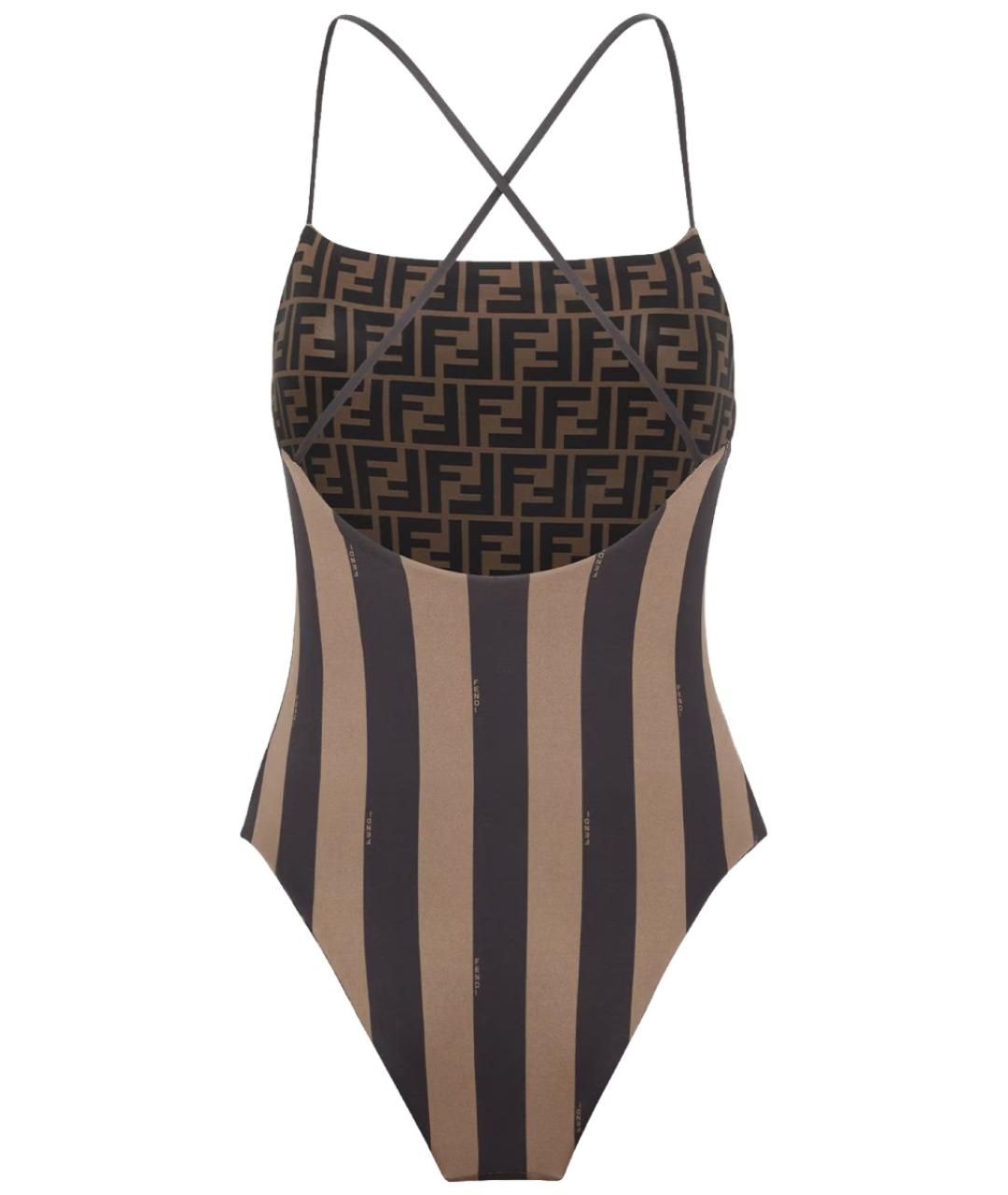 FENDI Коричневый полиамидовый купальник, фото 3
