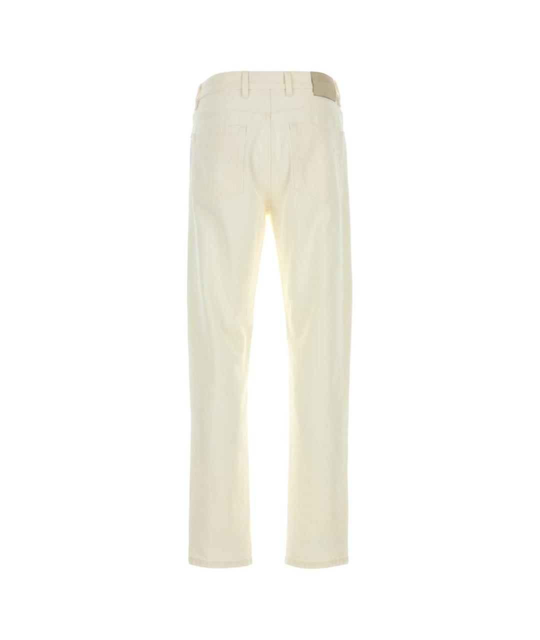 ZEGNA Белые хлопковые прямые джинсы, фото 2