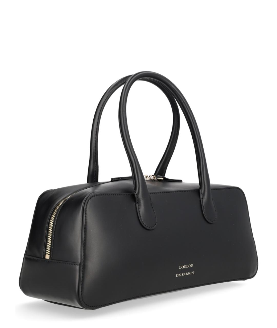 LOULOU STUDIO Черная кожаная сумка с короткими ручками, фото 2