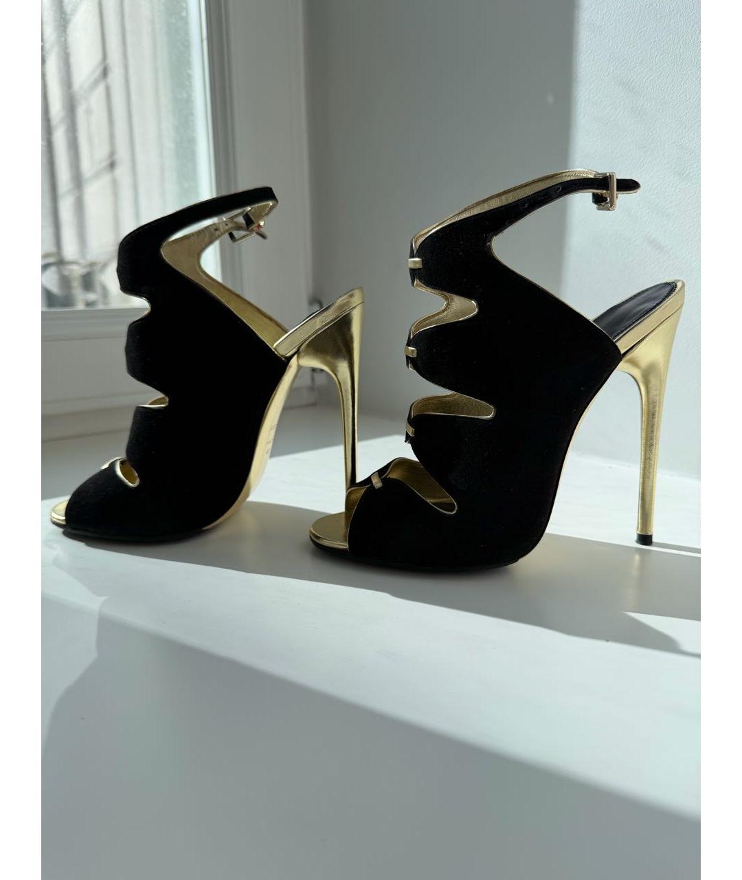 TOM FORD Черные кожаные босоножки, фото 6