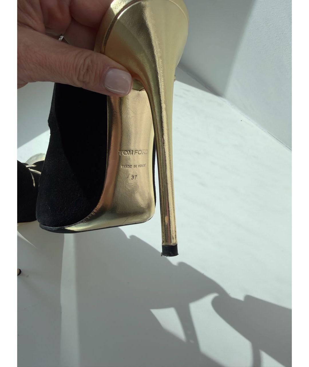 TOM FORD Черные кожаные босоножки, фото 5
