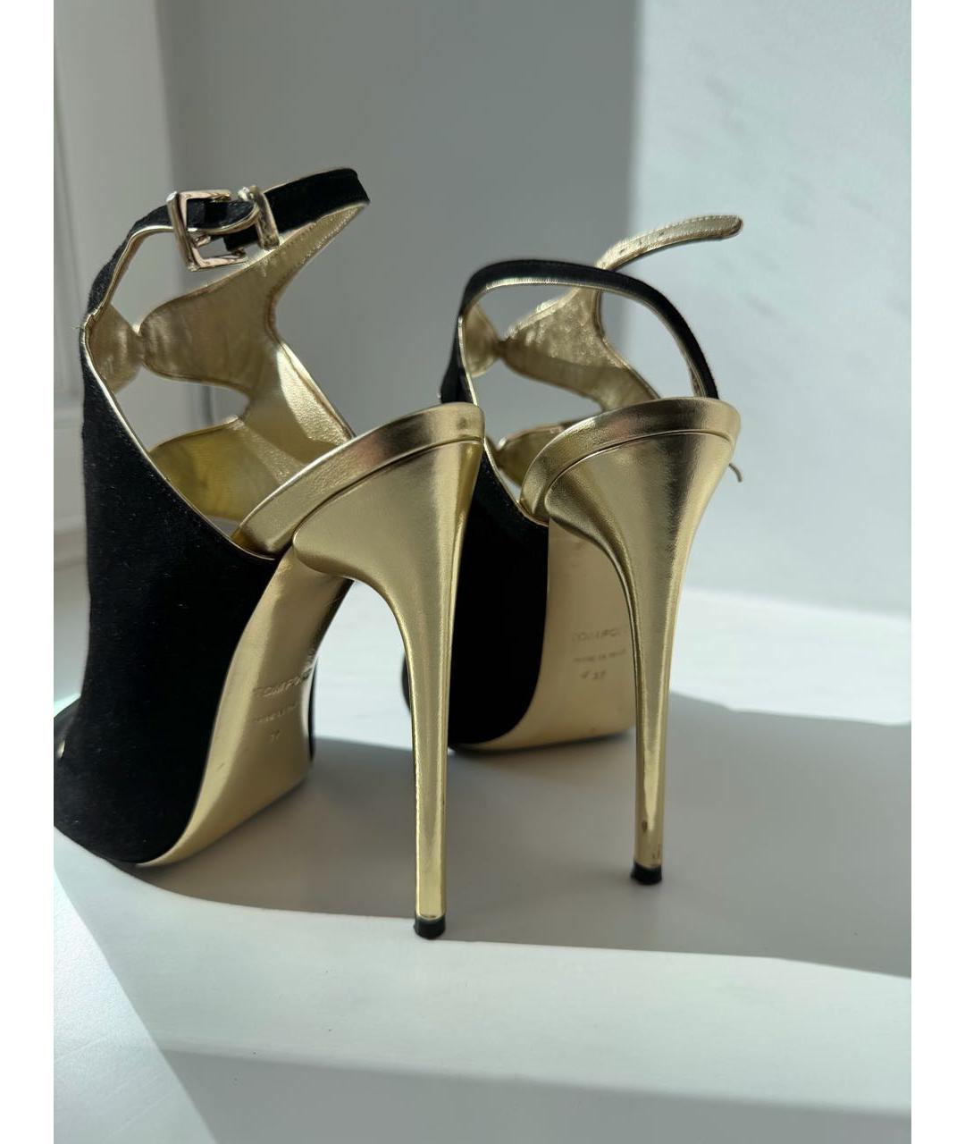 TOM FORD Черные кожаные босоножки, фото 3