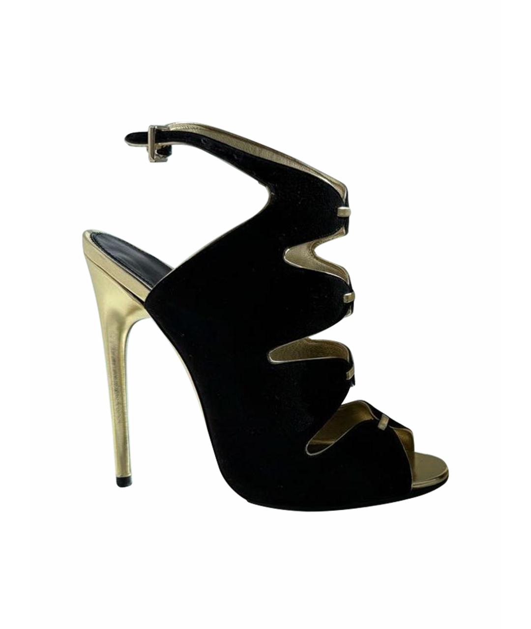 TOM FORD Черные кожаные босоножки, фото 1