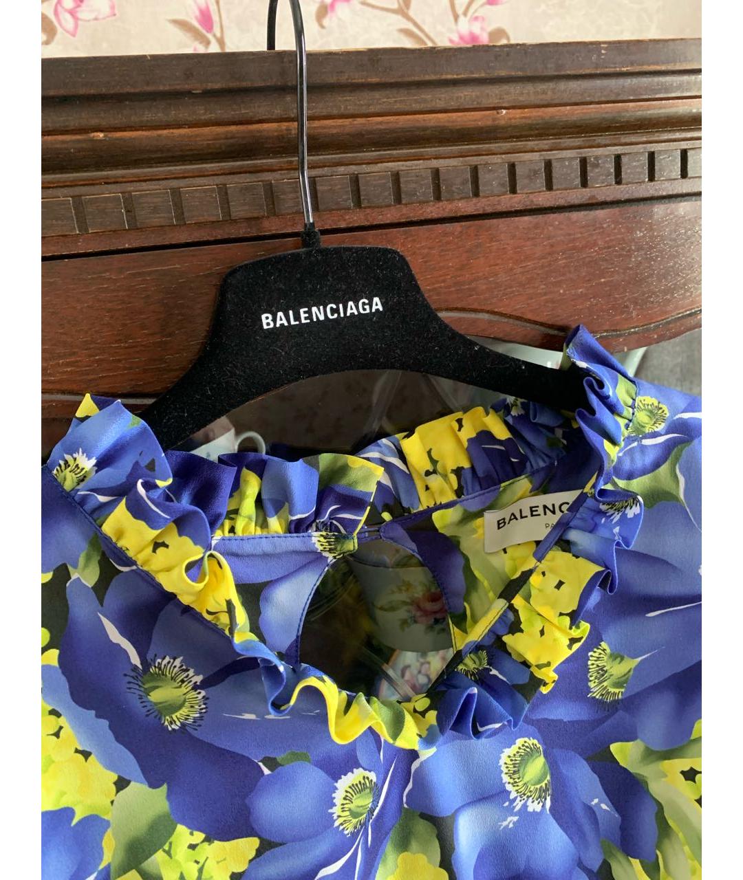 BALENCIAGA Мульти полиэстеровое повседневное платье, фото 3