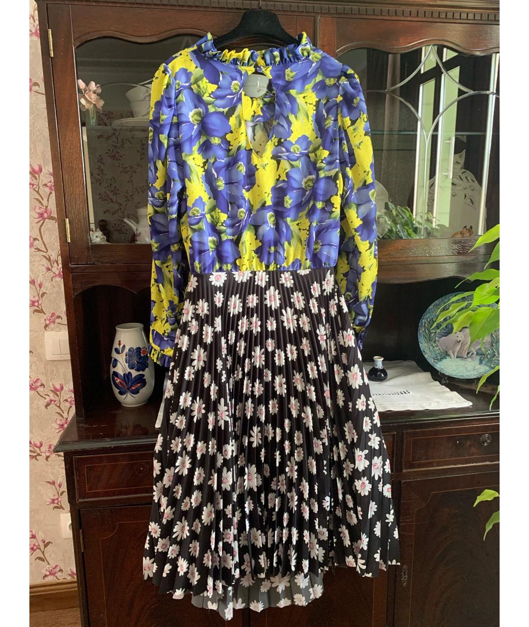 BALENCIAGA Мульти полиэстеровое повседневное платье, фото 2