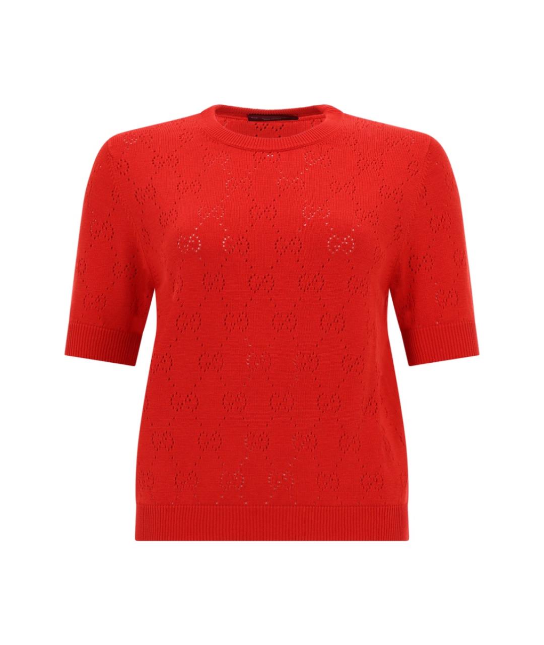 GUCCI Красный шелковый джемпер / свитер, фото 1