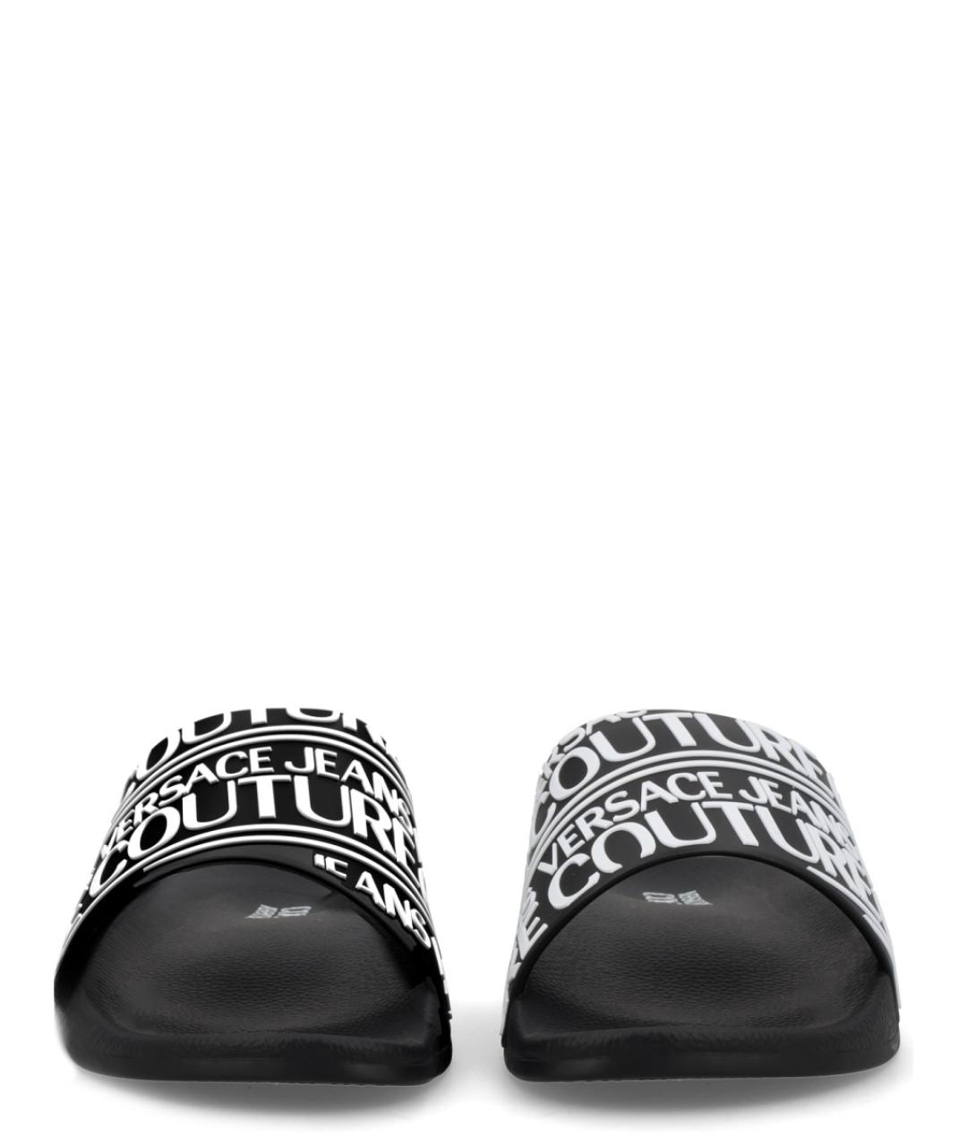 VERSACE JEANS COUTURE Черные резиновые шлепанцы, фото 3