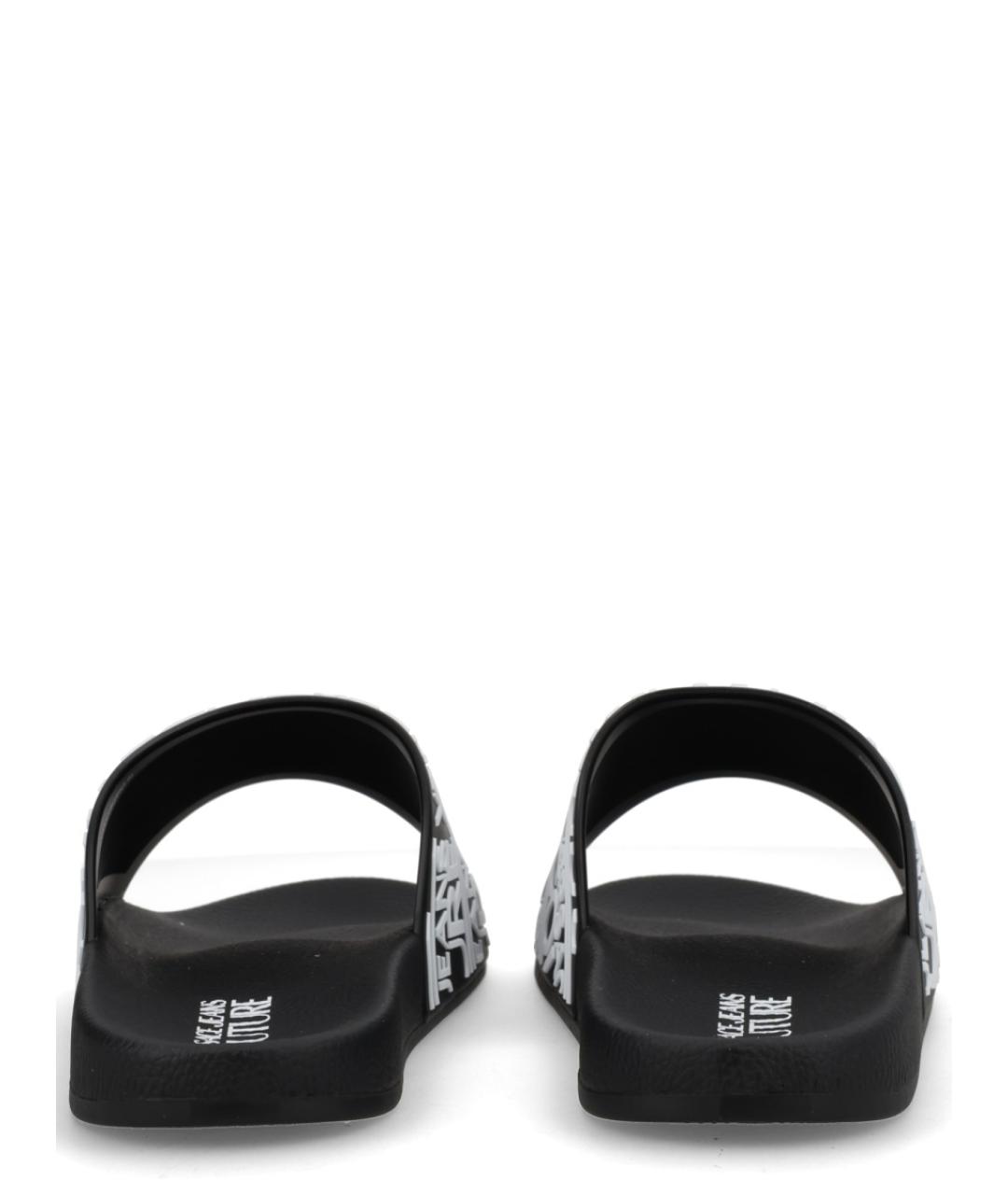 VERSACE JEANS COUTURE Черные резиновые шлепанцы, фото 4