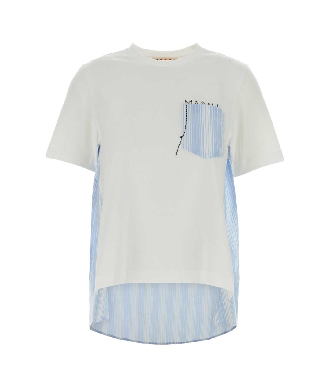 MARNI Белая хлопковая футболка, фото 1