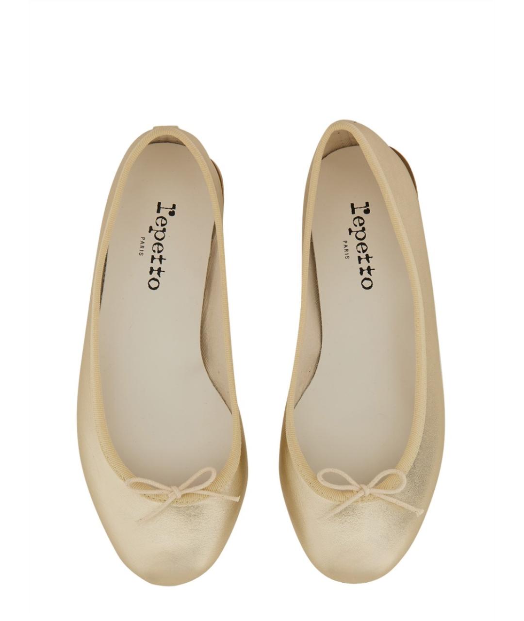 REPETTO Золотые кожаные балетки, фото 5