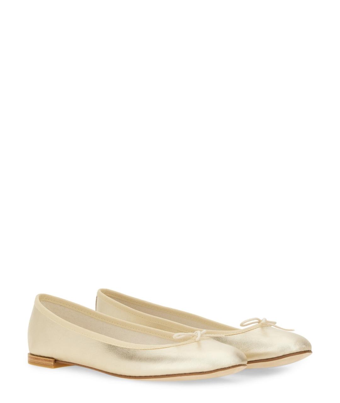 REPETTO Золотые кожаные балетки, фото 2