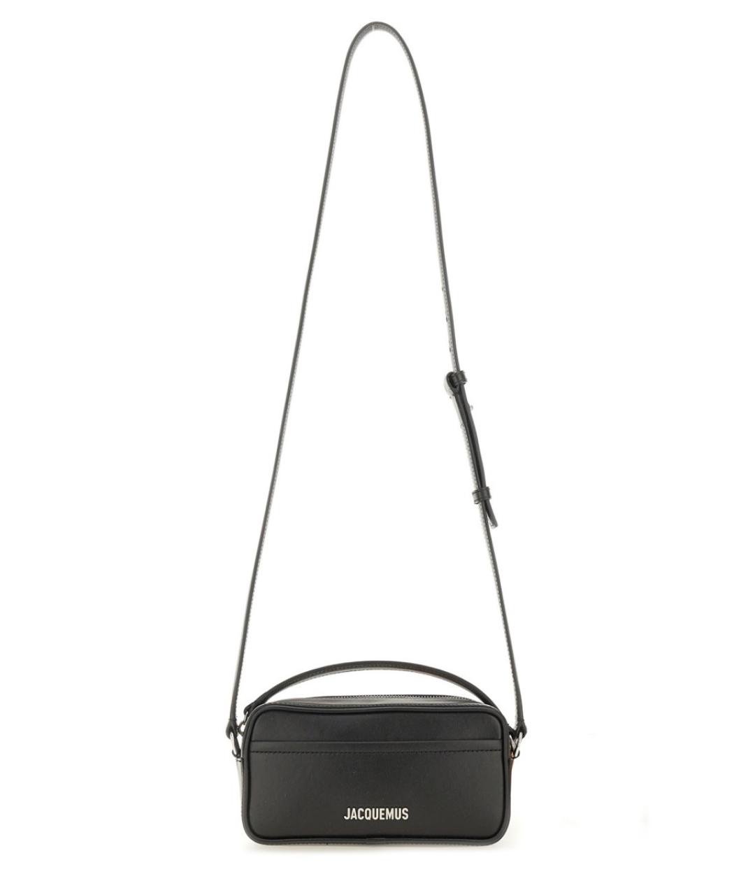 JACQUEMUS Черная кожаная сумка на плечо, фото 2
