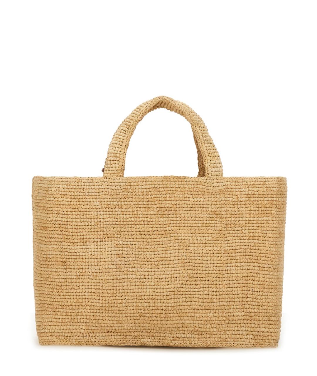 MANEBI Бежевая пелетеная сумка тоут, фото 3