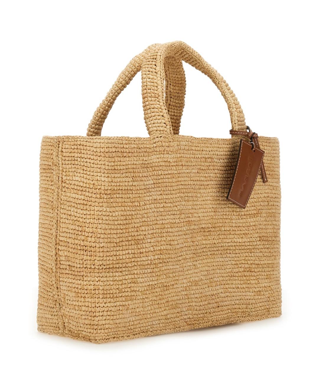 MANEBI Бежевая пелетеная сумка тоут, фото 4