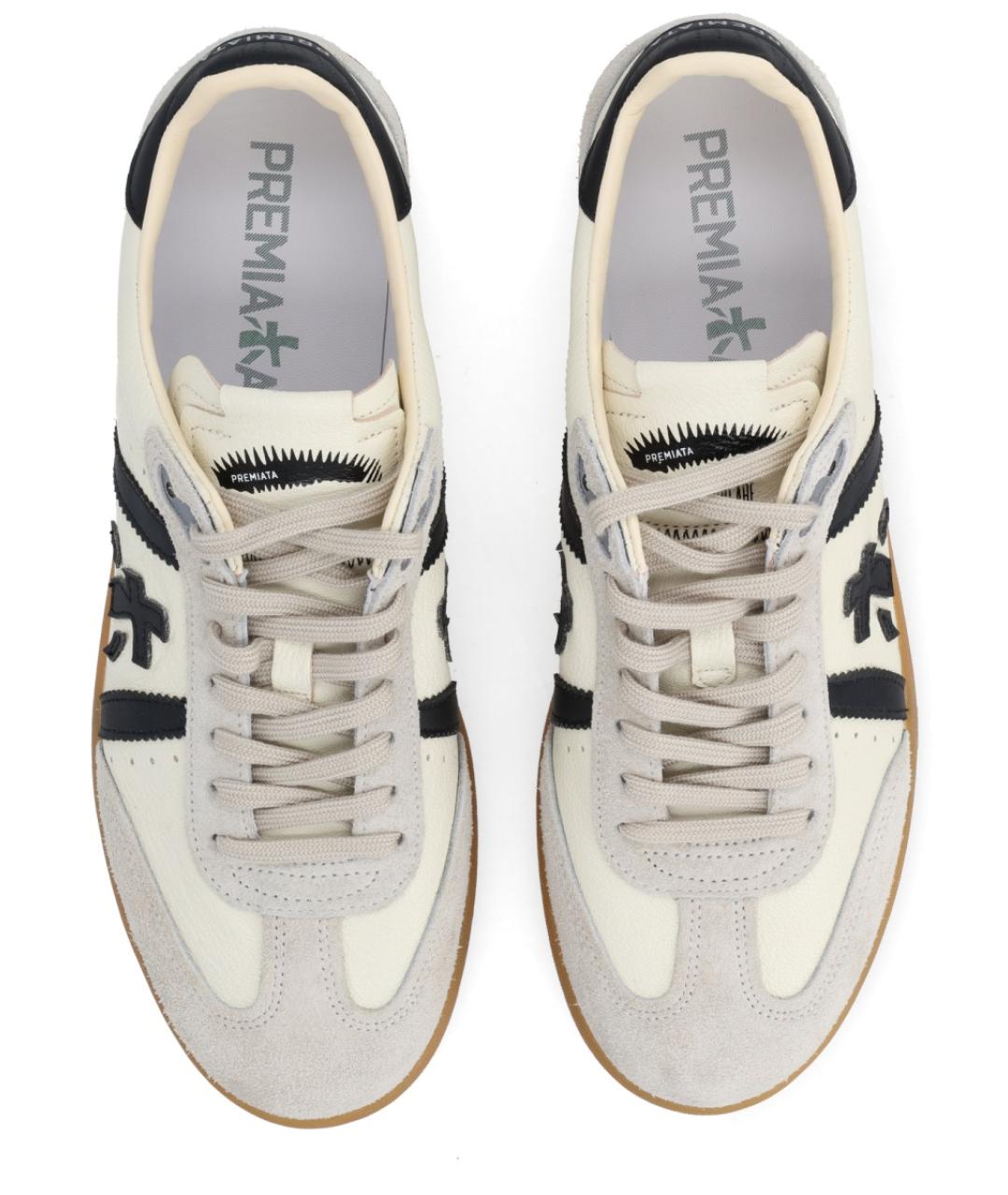 PREMIATA Белые кожаные низкие кроссовки / кеды, фото 5