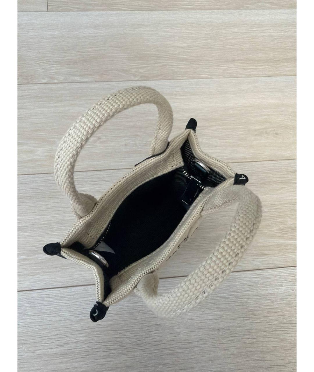 MARC JACOBS Бежевая тканевая сумка с короткими ручками, фото 4