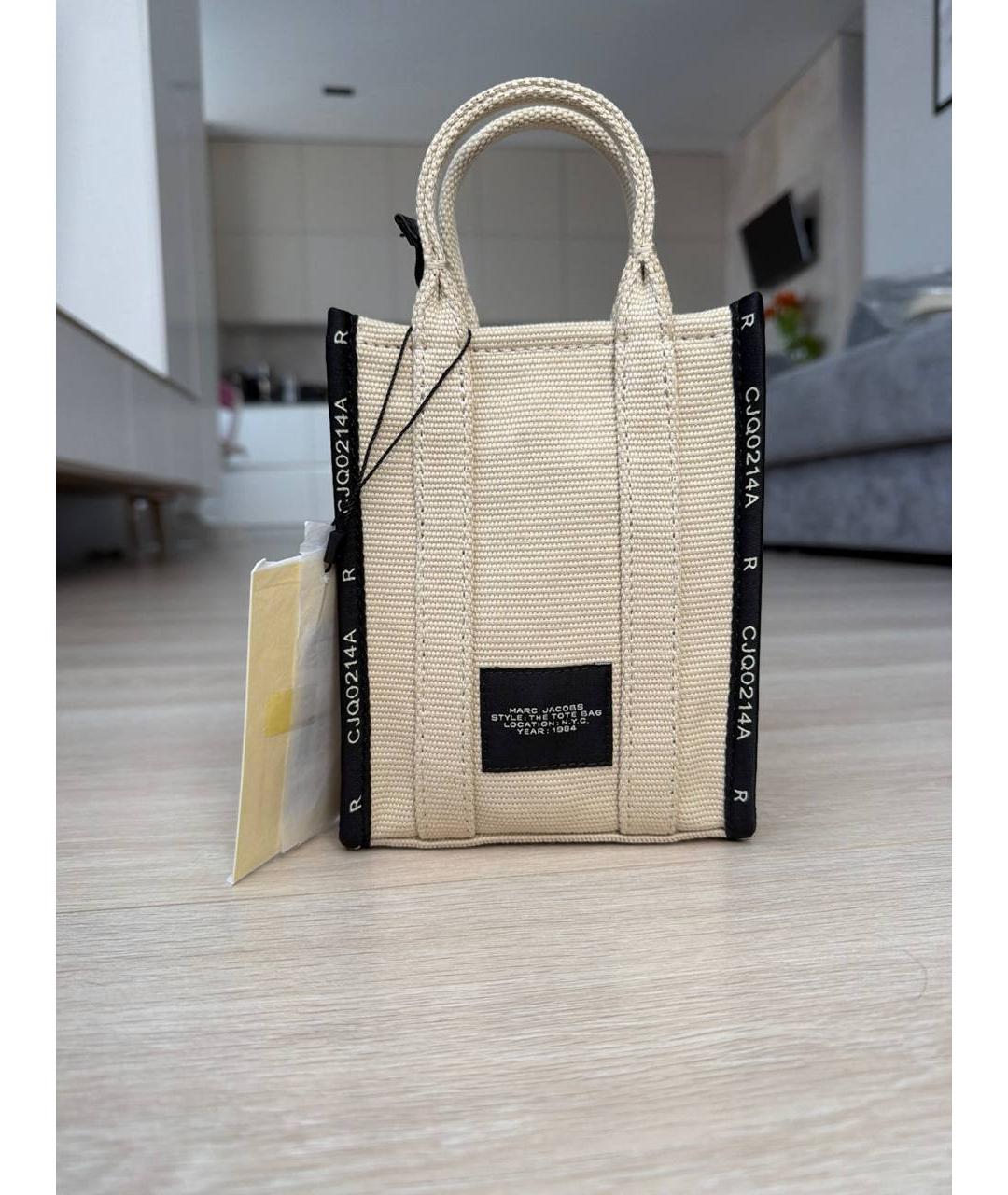 MARC JACOBS Бежевая тканевая сумка с короткими ручками, фото 3